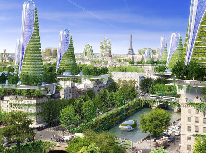 Ciudad vista desde arriba de un puente  Descripción generada automáticamente